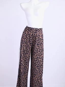 Weird Puss Casual Leopard Print Pants Women Fall Sporty Patchwork Stripes Autumn Trend Basic Streetwear Hipster Loose Trousers