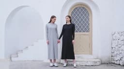 AP SS26 Women Rib Maxi Dress Comfortable Long Sleeve Lady Clothing Elegant