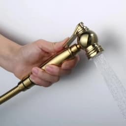 Awolf Titanium Gold Handheld Toilet Bidet Sprayer Solid Brass High Pressure Hygienic Shower Head Shattaf Set Bidet Faucet AP2107
