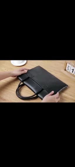 Large Capacity Custom Initials Laptop Bag PU Leather Business Office Student Briefcase Fashion Simple Notebook Computer Handbag