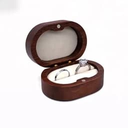 Handmade Walnut Wood Ring Box with Transparent Lid Romantic Engagement Jewelry Case for Couple Custom Engraved Personalized Name