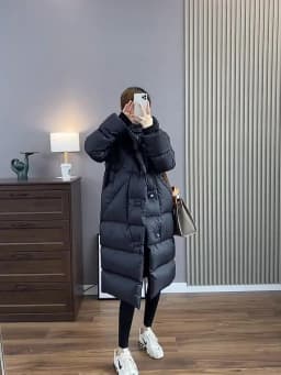 Janveny 2025 New Oversized Hooded Winter Puffer Jacket Women Solid Thick Warm Sashes Tie Up White Duck Down Over The Knee Coat