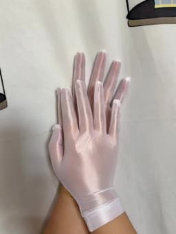 Solid Thin Oil Glossy Connected Finger Gloves Cosplay Sexy Gloves Shiny Role-playing Dress Gloves Jewelry Display Short Gloves