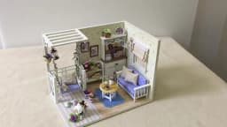 Kitten Mini Wooden Doll House Model Building Kits Toy Home Kit Creative Room Bedroom Decoration with Furniture For Birthday Gift