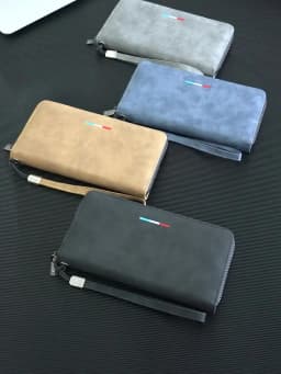 New Men's Long Wallet Zipper Design Multi-Card Slots Large Capacity for Phone & Coins High Quality Male Clutch Style