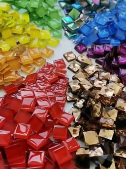 720pcs Glass Mosaic Tile Set, 0.99cm Square, DIY Craft Supplies for Handmade Projects, 24, Mosaic Stickers, DIY Craft Materials