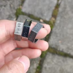 2023 New Creative Style 316L Stainless Steel Hexagon Viking Nordic Runes Ring For Men Fashion Biker Cool Jewelry Gift