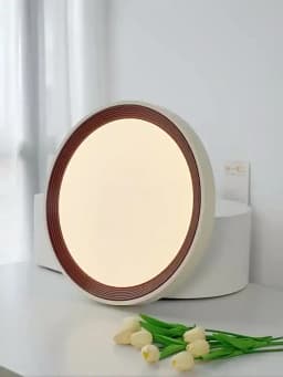 Nordic Creative Wood Grain Ceiling Lamp Minimalist Round LED Chandelier Living Room Balcony Bedroom Hotel Decor Lighting Fixture
