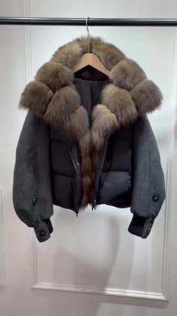 Lagabogy 2026 Natural Real Fur Collar Down Coat Women Thick Puffer Jacket Autumn Winter Loose Patchwork Sleeves Female Parkas