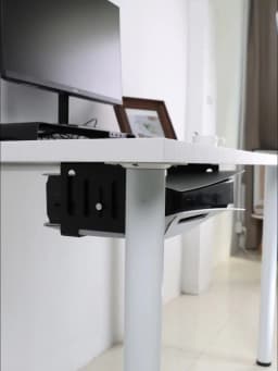 Under Desk Holder for PS5/Pro/Slim Metal Horizontal Stealth Mount Support Compatible with PS5 Disc&Digital Edition Stand