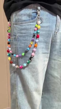 Original DIY Colorful Dice Billiards Chain For Pants Fashionable Men And Women Accessories Y2K Style Multi-Functional Keychain