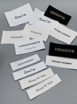 Custom Garment Cotton Labels Washable Polyester Label Customized Cotton Tags Clothing Printed Labels With LOGO