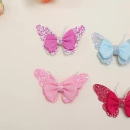 RAINBOW BOWS 3.15'' Glitter Butterfly Hair Clips for Women Girls Hairpins Children Cute Barrettes Kids Head Accessories 2Pcs/lot