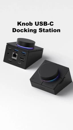 Hagibis Knob USB C Hub With Shortcut Buttons Type-C Docking Station Volume Adjustment Desktop Controller 2.5G RJ45 for Macbook