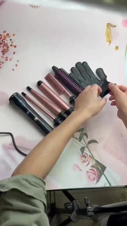 Interchangeable Multi-head Curling Wand Hair Styling Hot Comb Set LCD Digital Temp Control Anti-scald Straight Curler Kit