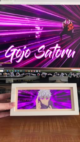 Anime LED Night Light Box Jujutsu Kaisen Satoru Gojo for Kids Room Decoration Nightlight Lightbox Manga 3d Paper Cut Desk Lamp