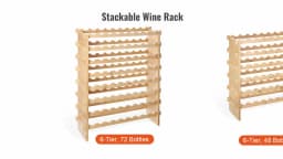 SucceBuy 48/72 Bottle Stackable Modular Wine Rack Free Standing Wine Storage Rack Bamboo Wine Holder Display Shelves for Cellar