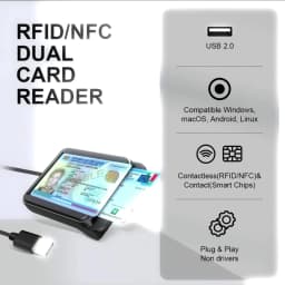 Zoweetek CIE Identity Smart Card Reader for NFC Contactless and Contact Chip Card DNI CRS CNS Compatible with Windows