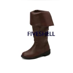 Medieval Leather Boots Jack Sparrow Renaissance Half Haddock Shoes Footwear Larp Pirate Warrior Vintage Jackboot For Adult Men