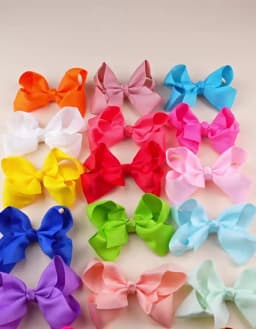 2PCS/Lot 4Inches Solid Colors Hair Bows With Hair Clips For Girls Gift Boutique Ribbon Bows DIY Hair Decor Kids Hair Accessories