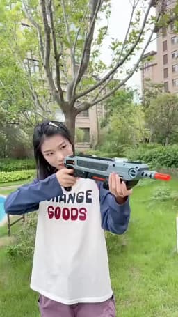 3.0 Upgraded Fun Shooting Salt Gun with Aiming Lens Design, Comfortable and Smooth Trigger Operation Safe Mosquito Repellent Toy