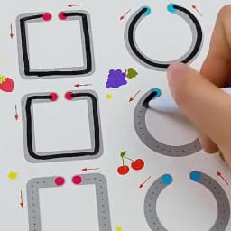36-Page Reusable Workbook - 2 Pens + Eraser, Erasable Stickers for Kids' Drawing & Control, New Year & Christmas Gift