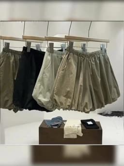 Solid Shorts for Women Casual Loose Flower Bud A-line Wide Leg Fluffy Shorts Elastic Waist Lantern Pants Workwear Women Clothing