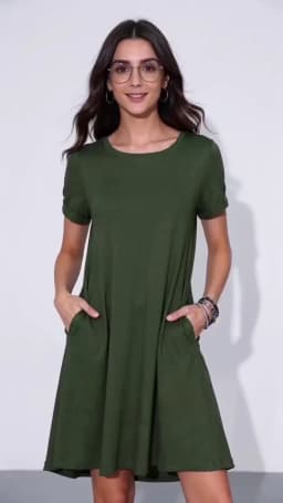 Summer Women Solid Color Dress Short Sleeve Mini Causal Dresses O-Neck Basic A-line Floral Printed Leopard Thick Vestidos