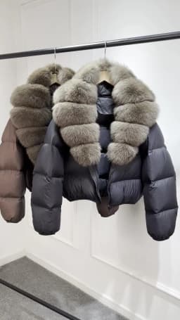 Janveny 2025 New Puffer Jacket Women With Large Natural Fox Fur Collar Short Fluffy Thick Parkas Female 90% White Duck Down Coat