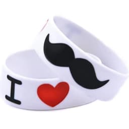 1 PC I Love Moustache Silicone Wristband 1 Inch Wide Mustache Bracelets