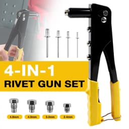 Professional Manual Rivet Gun Set Quick Riveting Tool Heavy Duty Hand Tool Set with Rivet Heads Effortless for Home Car Repair