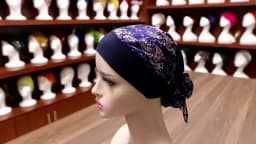 2PCS Women Printed Pre-Tied Turban Cap Long Tail Headscarf Strechy Bandana Muslim Hijab Inner Caps Hair Loss Cover BeaniesBonnet