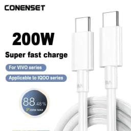 For VIVO 200W MAX SUPERDART Fast Charger Cable USB Type C TO C 10A For vivo IQOO 10 11 Pro