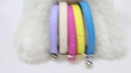 Macaron Color Cute Pet Cat Collar, Elastic Webbing Cat Collar Adjustable PU Color Small Collar with Bells for Puppies and Cats