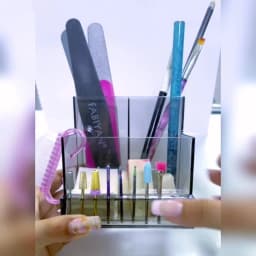 Translucent Nail Drill Machine Organizer Nail Products Supplies Organizer Nail Bits 3 Row Acrylic Storage Nail Tools Show Shelf