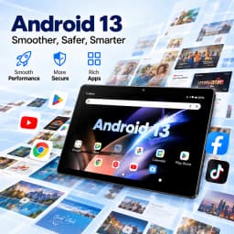 COLORROOM K10 10.1 Inch Android 13 Tablet 6GB RAM 32GB ROM 6000mAh HD IPS WiFi Bluetooth Dual Camera for Work Study Entertainmen