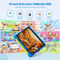Kids Tablet 10.1 Inch Android 15 Tablet PC 20GB(3+17G) RAM 64GB ROM A333 Five‑Core HD LCD 5000mAh Parental Control Children Learning Tablet Only Tablet