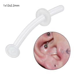 1PC Glass Nose Stud Transparent Glass Straight Nose Ring Retainer Holder Nose Hoop Ring Body Piercing Jewelry