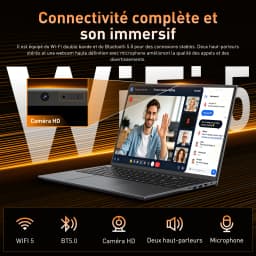 HYPERSTRIX 16" Core I5 Laptop, 16GB RAM, 512GB SSD, MS Office 2024, IPS(1920 * 1200) 16:10 Display, Win 11 Pro Notebook Computer with BT5.0 Wi-Fi, 3*USB A, HDMI, RJ45, Backlit Keyboard, Space Grey