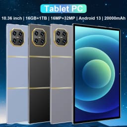 16MP+32MP Dual Camera Tablet Android 13 16GB RAM 1TB ROM 20000mAh Battery 5G WiFi Portable Device for Media Browsing Student Learning Everyday Use Nice Present