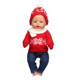 43 Cm Baby New Born Doll Clothes Wool Cute Santa Claus, Tree, Elk Christmas Clothes Suit For American 18 Inch Girl Doll Toy Gift