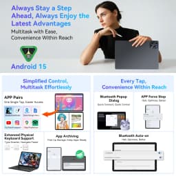 KINGRID W90 Tablet Android 15 Tablet PC 11 Inch - 24GB RAM 256GB ROM, Dual 4G LTE + 5G WiFi, Octa Core T615, 8000mAh, Gemini AI, WideVine L1