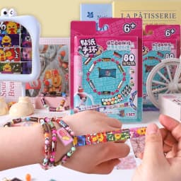 80/160 pcs hot selling toy sticker creative funny stationery stick rolls Sticker bracelet colorful