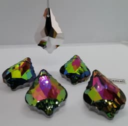 Camal 5PCS 38mm Colorful Maple Leaf K9 Crystal Glass Prisms Pendant SunCatcher Lamp Lighting Chandelier Parts Hanging Home Decor