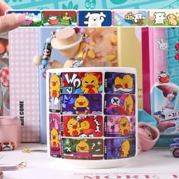 80/160 pcs hot selling toy sticker creative funny stationery stick rolls Sticker bracelet colorful