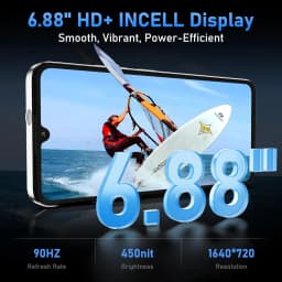 OUKITEL C59 Android 15 Cell Phone Unlocked 2025-10000mAh Battery, 16GB +128GB/TF 1TB Smartphone,6.88'' Display,, 120LM Flashligh
