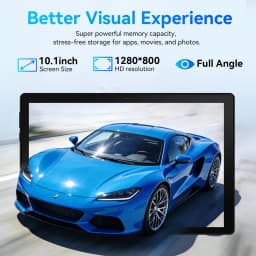 BUFO KB10L 10.1 Inch A333 Octa Core Tablet 24GB(3+21G) RAM 64GB ROM Android 16 1280*800 LCD Screen 6000mAh Battery 5MP Front 8MP AF Rear Camera Support TF Card Up to 1TB Type-C 2.0 Tablet PC for Study Office Entertainment