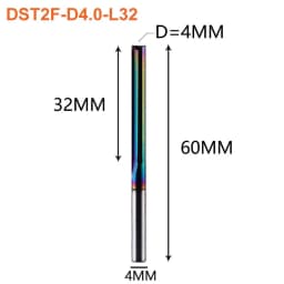 Dreanique 1pc 3.175 4 6 8mm Shank DLC Coatting 2 Flutes Carbide Straight Flute End Mill Bit CNC Milling Tool Slot Milling Cutter