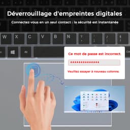 Laptop Laptop Full HD + Intel Celero N5095, 16 Go RAM, 512 Go SSD, Keyboard AZERTY French backlit with digital keypad, fingerprint unlock, Windows 11, WiFi Dual Band, bluetooth, PC Portable ideal for