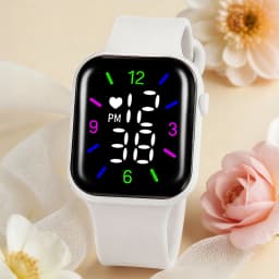 4-Piece Set of Cute and Stylish Electronic Watches for Couples, Paired with a Black and White Butterfly Bracelet Set, Suitable for Couples, Casual and Versatile, a Great Choice as a Gift